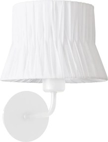 CORA kinkiet styl klasyczny - wys. 23,5 cm - E27 40W - plisowany aba?ur wst?gowy ø20 cm - stalowo-bia?y - IP20