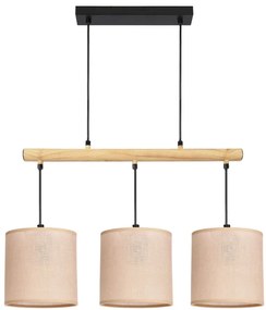 Nowoczesna lampa wisząca trzypunktowa beż+czarny - Z058 S0-W78