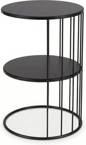 Okrągły stolik kawowy z metalu, z półką RODA, 52 cm