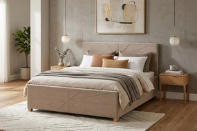 Łóżko PATI 140x200 cm Beżowy Bez materaca