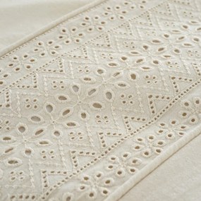 Kremowa pościel dwuosobowa 230x220 cm Broderie Anglaise – Catherine Lansfield