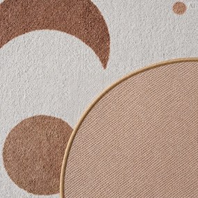 Dywan dziecięcy Coco Fazy Księżyca kremowy koło 200 cm x 200 cm