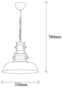 Czarna lampa wisząca z metalowym kloszem ø 32 cm Berceste – Opviq lights