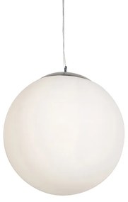 Inteligentna skandynawska lampa wisząca srebrna z opalowym szkłem 50 cm z WiFi A60 - Ball 50