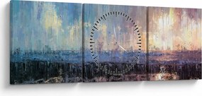 Obraz - Abstrakcja (z zegarem) (90x30 cm)