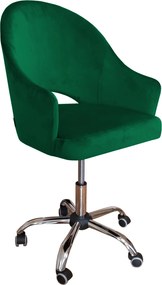 Fotel obrotowy VELVET tkanina Welur krzesło biurowe : Kolor Stelaża - Chrom, Kolor tkaniny - VELVET - MG25, Typ siedziska - Siedzisko obrotowe 360°, Typ tkaniny - Velvet
