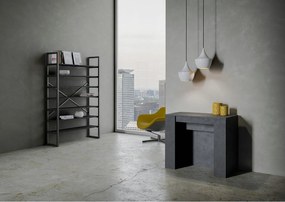 Konsola rozkładana 90x48/296 cm Venus Antracytowy efekt stucco wewnętrzne przedłużenia