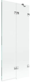 Mexen Lunar parawan nawannowy 2-skrzydłowy prawy 80 x 150 cm, transparent, chrom - 897-080-100-01-00-P