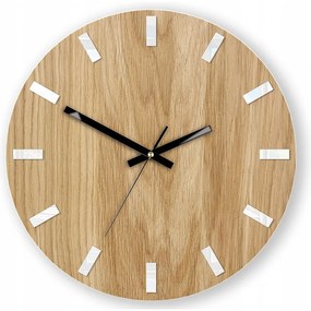 Zegar na ścianę nowoczesny drewniany z cichym mechanizmem okrągły solidny