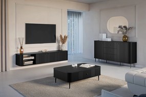 Komoda z szufladami Vesper 160 cm - czarny / czarne nogi