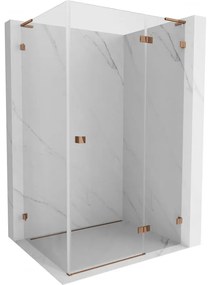 Mexen Lunar L kabina prysznicowa uchylna prawa 70 x 90 cm, transparent, różowe złoto - 834L-070-090-60-00-P