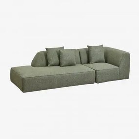 Sofa Modułowy Narożny 2-częściowy Z Lewym Szezlongiem Tapicerowany Cardea Bukla Szałwiowa Zieleń - Sklum