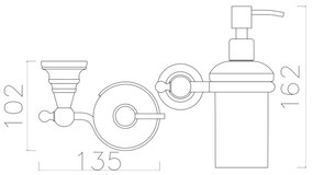 SAPHO 1318-19 Diamond Dozownik mydła, brązowy