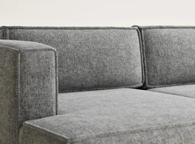 Szary rozkładany/ze schowkiem narożnik z tkaniny szenilowej (lewostronny/z szezlongiem) Velto – Maison de Rêve