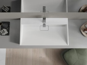 Mexen Ava umywalka nablatowa z konglomeratu 1/O 80 x 46 cm, biała - 23018001