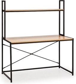 Biurko Colummn Bureau Carmen noir, 1 półka, styl przemysłowy, długość 120 cm.