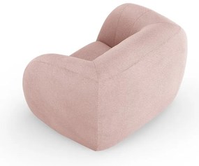 Jasnoróżowy fotel z materiału bouclé Essen – Cosmopolitan Design