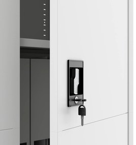 Biurowa szafa metalowa JAN, 900 x 1850 x 400 mm, Smart: biała
