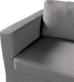Pokrowiec na sofę Karlstad 3-osobową nierozkładaną, długi kolor szary tkanina strukturalna