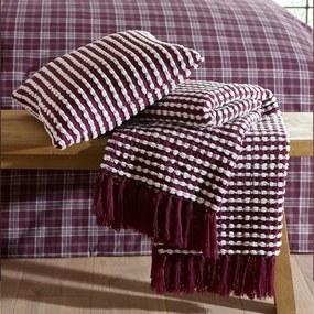 Bordowy koc 125x150 cm Stab Stitch – Catherine Lansfield