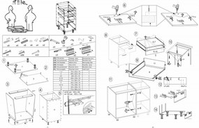 Kuchenna szafka modułowa dolna z szufladami Hettich BELLA D3S-40/82 biały połysk