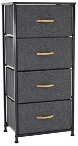 Komoda z szufladami z tkaniny PALMERA, czarny