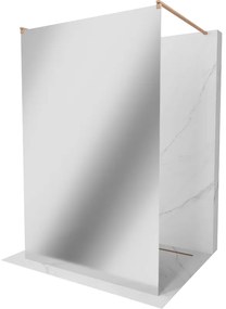 Mexen Kioto ścianka prysznicowa wolnostojąca 120 x 200 cm, lustro 8 mm, miedź szczotkowana - 800-120-002-65-50