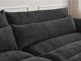 Czarna sofa z tkaniny szenilowej 276 cm Neil – Bobochic Paris