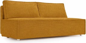 Sofa z funkcją spania i pojemnikiem DUO, tkanina sztruksowa Poso, Musztardowy