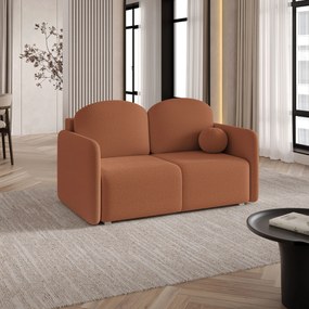 Masseno Sofa SUVI II z funkcją spania i pojemnikiem na pościel, Rozkładana sofa - Miedziany, QUELLE 54