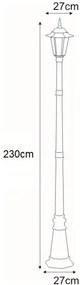 Czarna Wysoka Lampa Stojąca Zewnętrzna Retro M4-A37