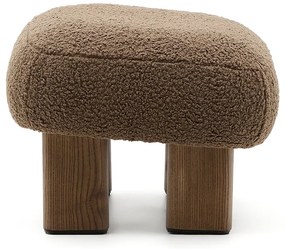 Brązowy podnóżek z materiału bouclé Nema – Kave Home