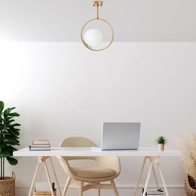 Lampa sufitowa w kolorze złota ze szklanym kloszem 39x26 cm Dolunay – Opviq lights