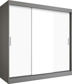 Szafa przesuwna 200 cm antracyt + biały P4-L32