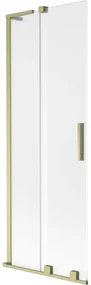 Mexen Velar L parawan nawannowy 2-skrzydłowy rozsuwany 75 x 150 cm, szron, złoty szczotkowany - 896-075-003-31-55