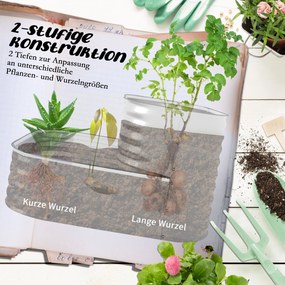 Outsunny Grzadka na ziolowe z Metalu, 2 Poziomy, odporna na wszystkie warunki atmosferyczne, otwarte dno, 120 x 90 x 30cm, Kolor: Srebrny