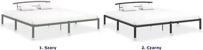 Czarne duże łóżko metalowe w stylu loft 180 x 200 cm - Mohn