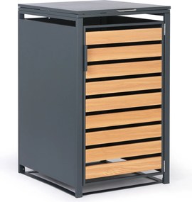 Wiata na pojemnik na odpady 240 l, 1160 x 695 x 800 mm, dekor drewna