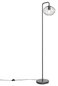 Industrialna lampa stojąca czarna 23 cm - Margarita