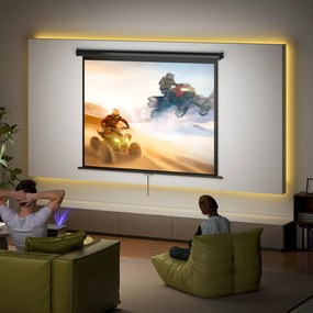 HOMCOM Ekran projekcyjny 171 x 128 cm przekątna 213,36 cm 4:3 HD 4K Tworzywo sztuczne, metal Kino domowe | Aosom PL