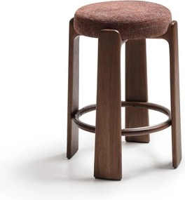 Brązowy/w ciemnym naturalnym kolorze hoker z litego drewna jesionowego (wysokość siedziska 75 cm) Granite – Kave Home