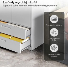 Szafa metalowa wielofunkcyjna Megan z 2 szufladami, szara