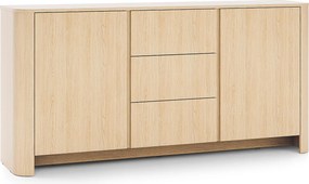 Komoda Dąb Vicenza 168 x 39 x 84 cm | Nowoczesny mebel z zaokrąglonymi krawędziami