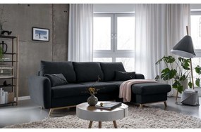 Ciemnoszary narożnik rozkładany Miuform Scandic Lagom, prawostronny