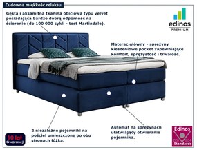 Granatowe welurowe łóżko pikowane 5 rozmiarów  W9-E19