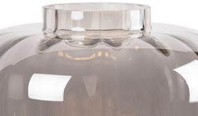 Designerska lampa stołowa czarna z dymionym szkłem - QaraDesignerski Oswietlenie wewnetrzne