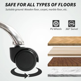 HOMCOM Fotel biurowy odchylany Regulacja wysokości Krzesło biurowe z podłokietnikami podnóżkiem wysokie oparcie 75 x 77 x 110-118 cm Szary | Aosom PL