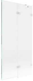 Mexen Lunar parawan nawannowy 2-skrzydłowy prawy 90 x 150 cm, transparent, biały - 897-090-100-20-00-P