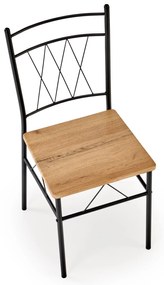 Zestaw stół + 4 krzesła dąb naturalny / czarny FAUST 3