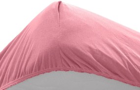 PrzytulneMieszkanie.pl Nieprzemakalne prześcieradło do dziecięcego łóżeczka JERSEY 70x140 cm różowe